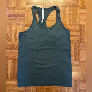 Lululemon Racerback tank top in a dark green color size 10